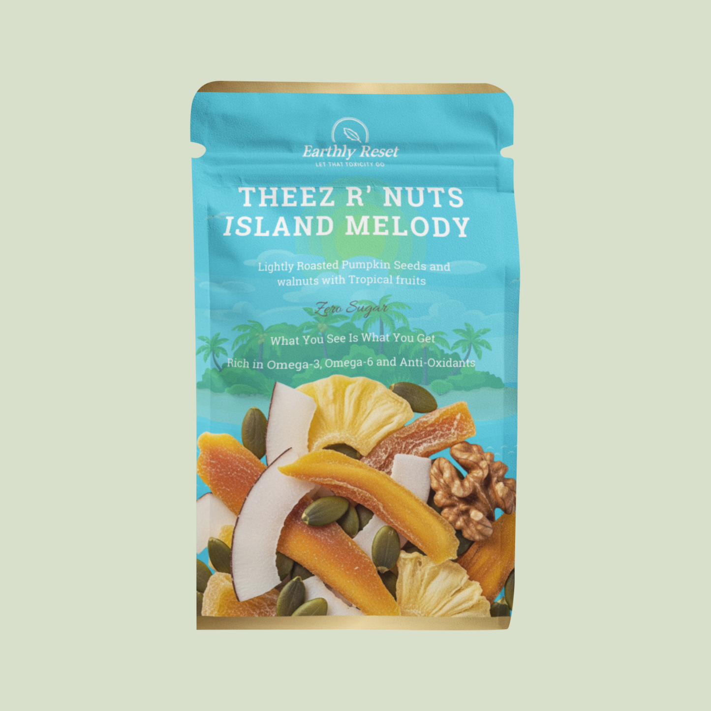 THEEZ R’ NUTS Island Melody – Tropical Fruit, Walnut & Pumpkin Seed Mix