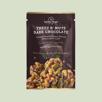THEEZ R’ NUTS Dark Chocolate – Honey-Roasted Nuts & Seeds Crunch