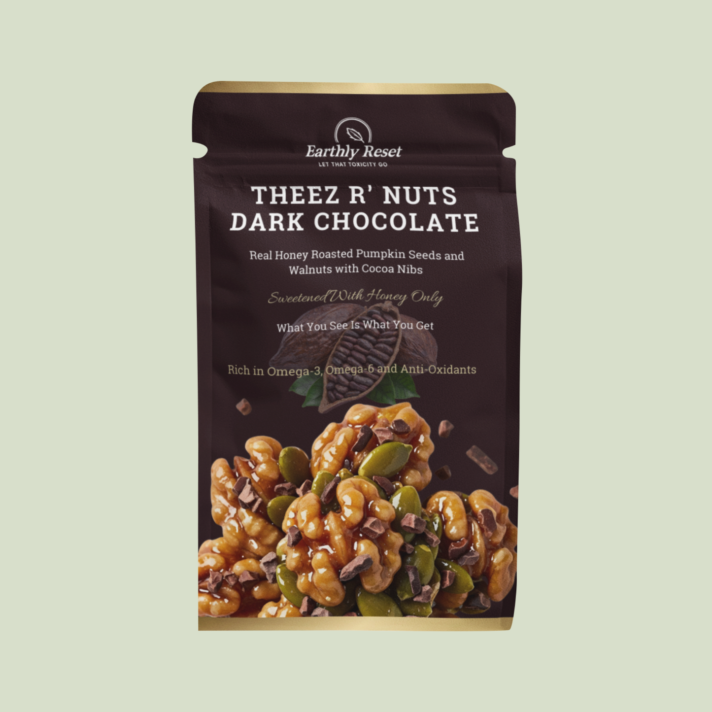 THEEZ R’ NUTS Dark Chocolate – Honey-Roasted Nuts & Seeds Crunch